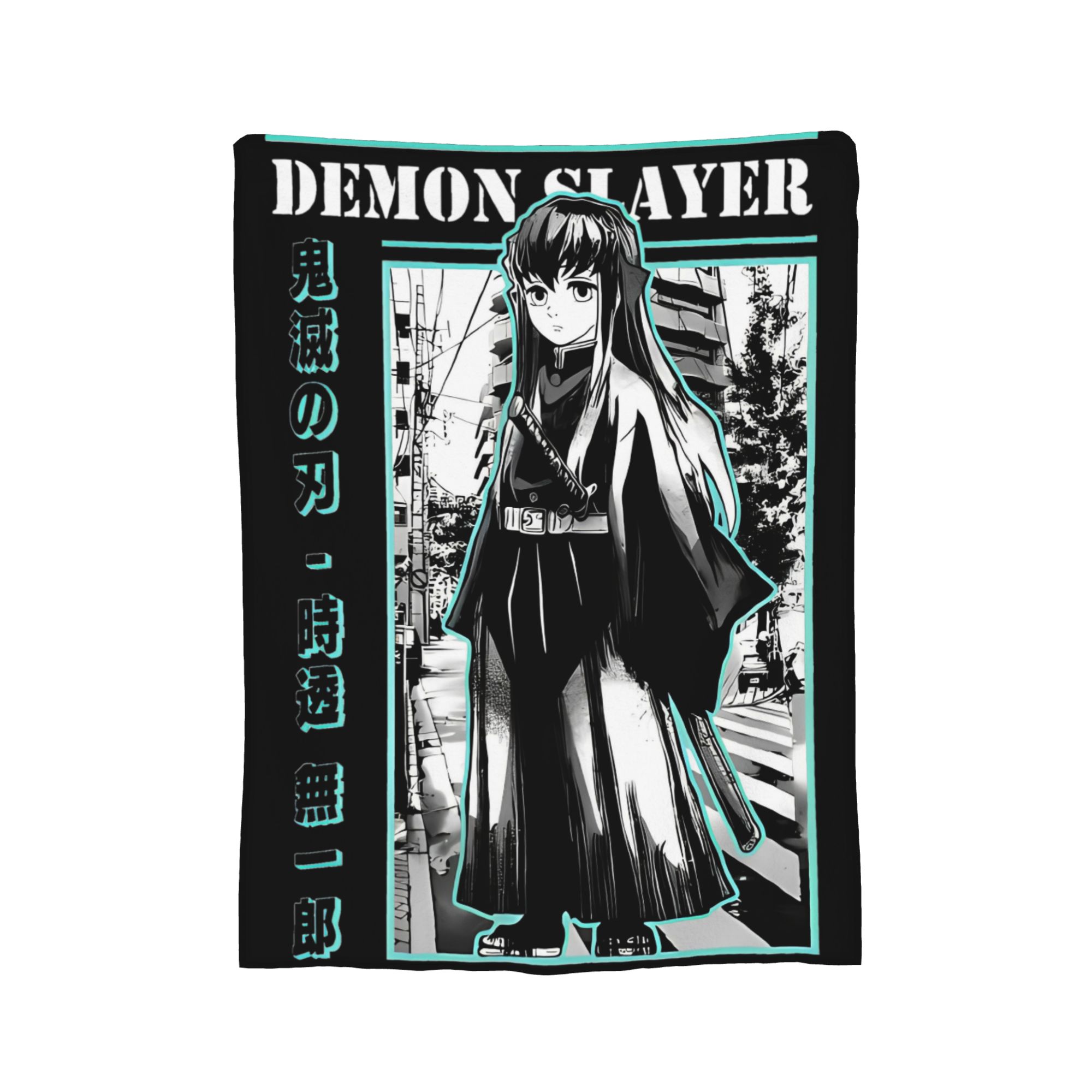 

Mist Pillar Muichiro Tokito Blanket Cover Fleece Anime Lightweight Throw Blanket for Bedding Couch Bedroom Quilt 75cmx90cm