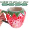 Strawberry Ceramic Mug Portable Design Multi Use Coffee Cup Milk Water Beverage Drink Container for Kitchen Water Mug
