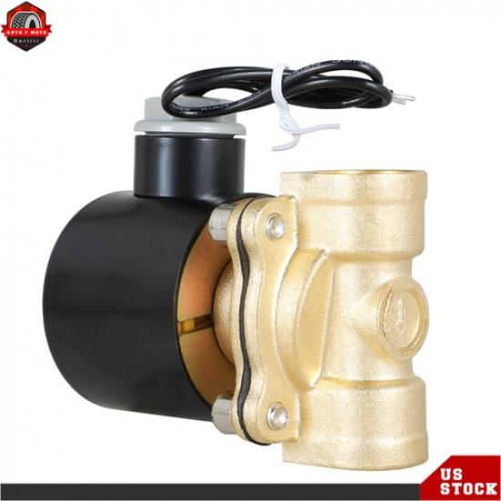 1/2 in 12V DC Brass Electric Solenoid Valve NPT Gas Water Air Normally Closed US