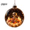 Eye-catching Seasonal Party Supplies Halloween Ball Ornament, Light Up Plastic Clear Hanging Decorations Decoration with Cat/Skeleton/Bat Inside