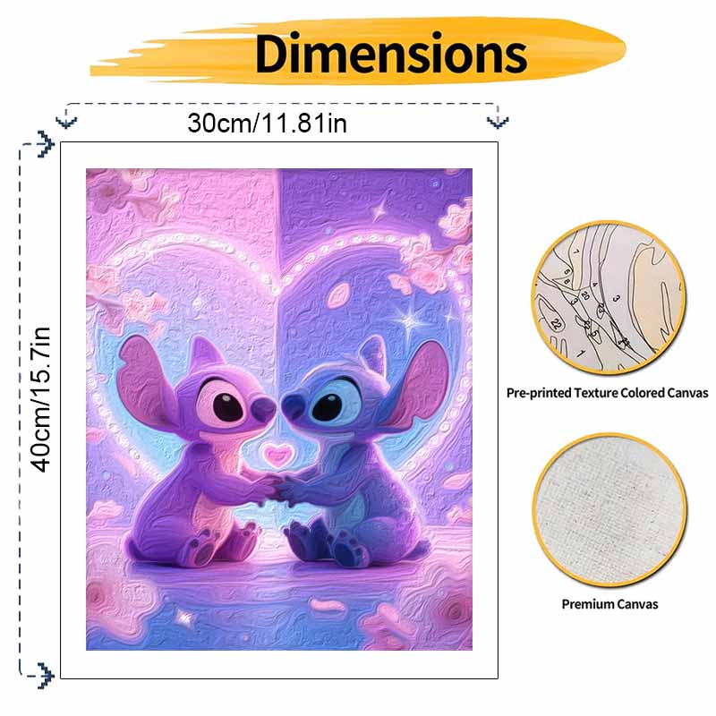 Disney Stitch oil painting hand painting coloring painting handmade diy home decoration gift