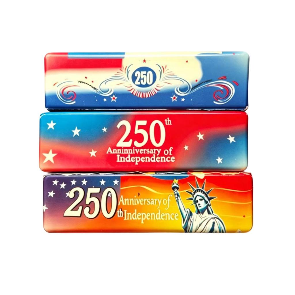 250th Anniversary Independence Theme Cheese Stick PU Slow Rebound Squeeze Toy Decorative Butter Block Shape Stress Relief Toy 13cm Random Style