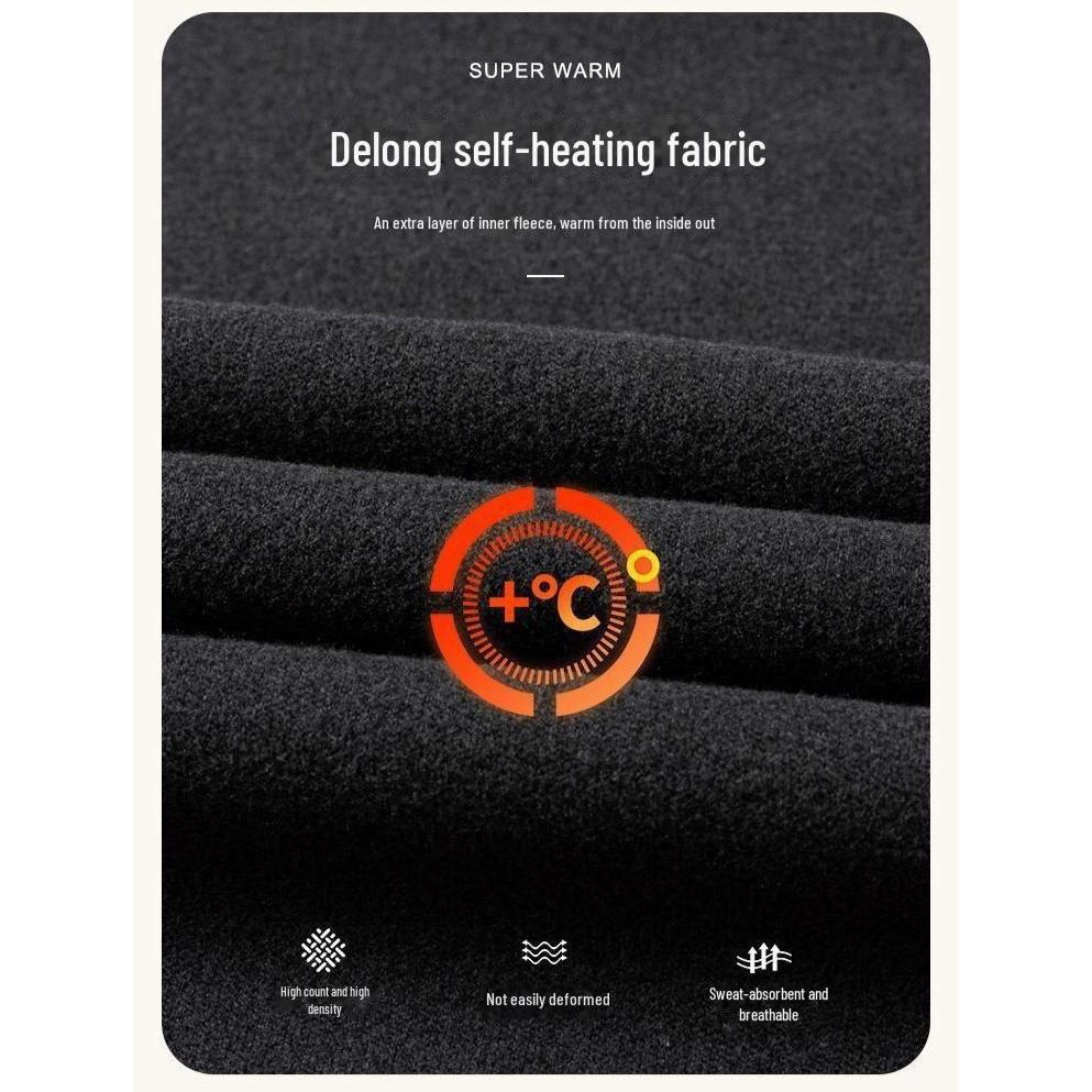 Men's Self-Heating Double-Sided Velvet Thermal Underwear Set - Thickened for Autumn and Winter