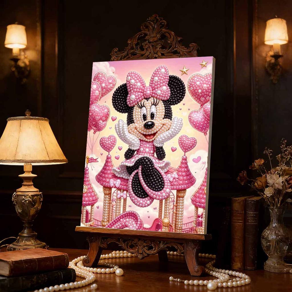 Disney Pearl Painting Minnie Castle Art Set These Handmade Pearl Art Paintings for Wall Decoration Make Wonderful Gifts for Home or Office Decoration