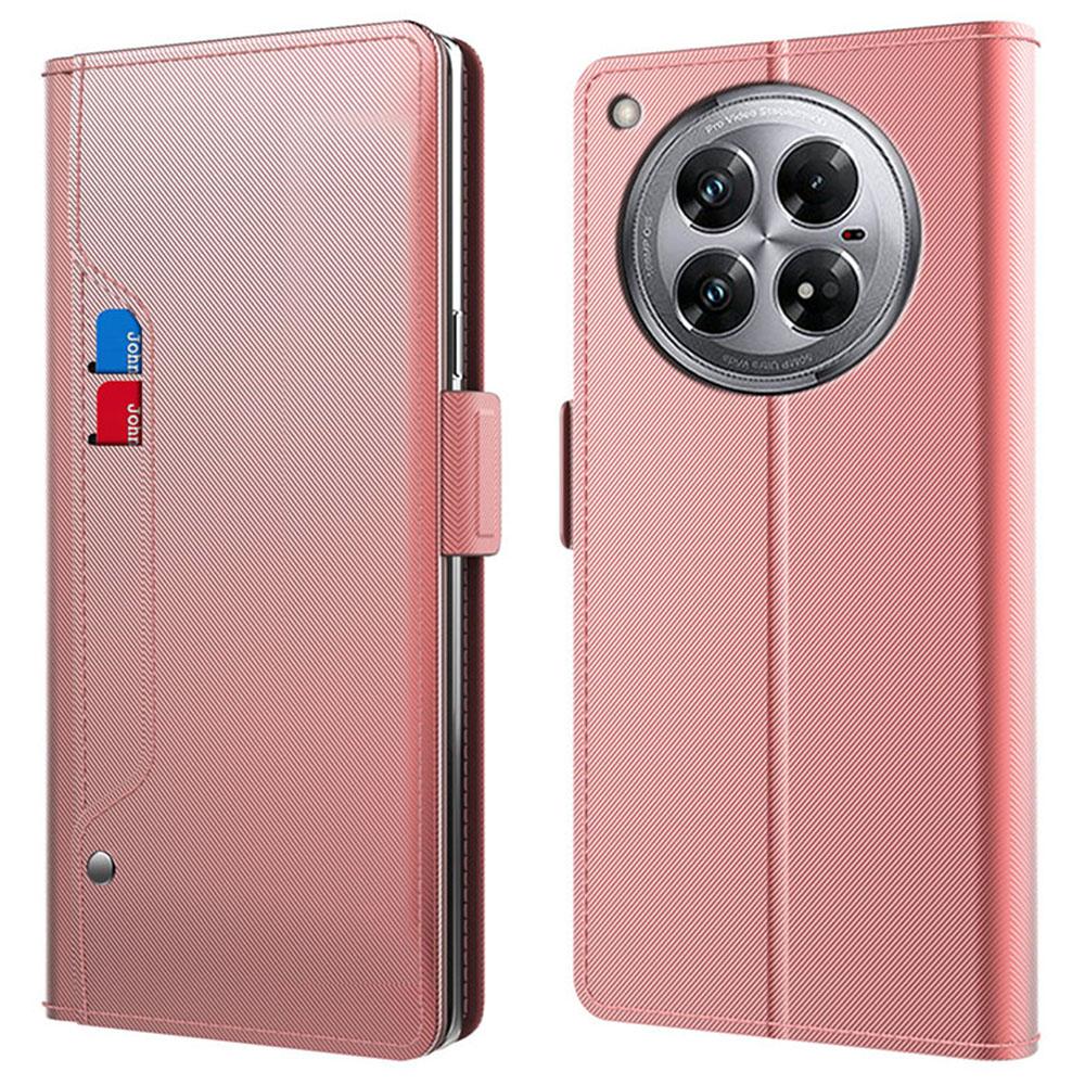 For Infinix Zero 40 5G Case Stand PU Leather Phone Cover Card Holder Mirror