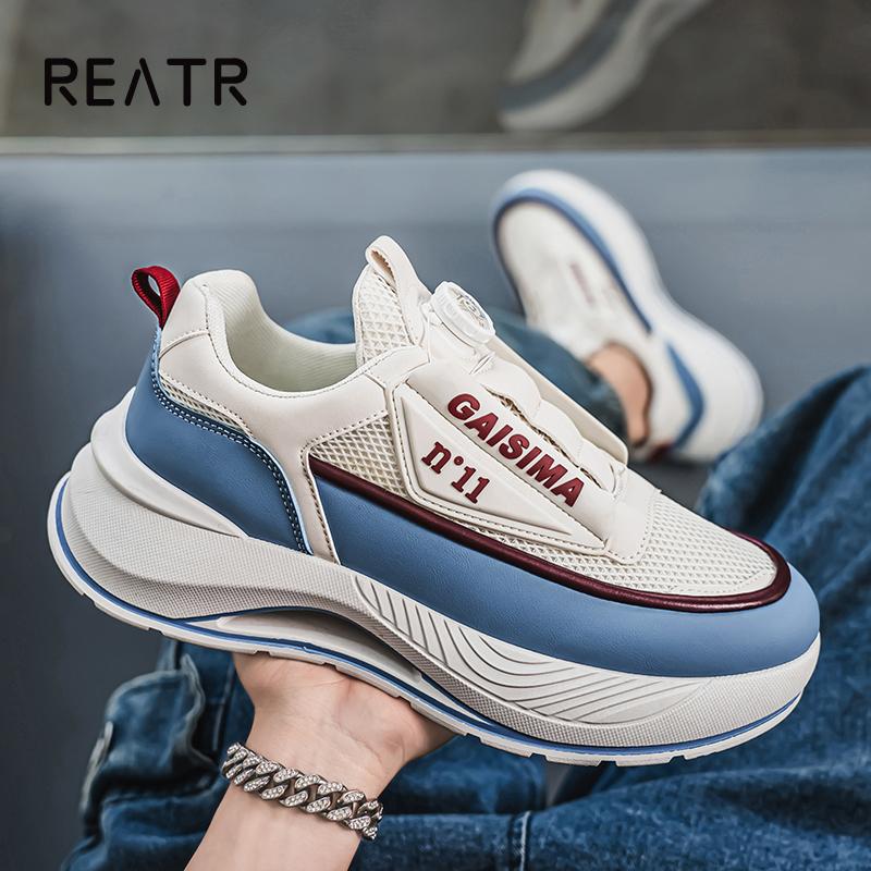 Chunky Sneaker Plus Size 45 Men Designer Sport Shoes Fashion Casual Leather Fabric Height Increased Flat Platform Shoes