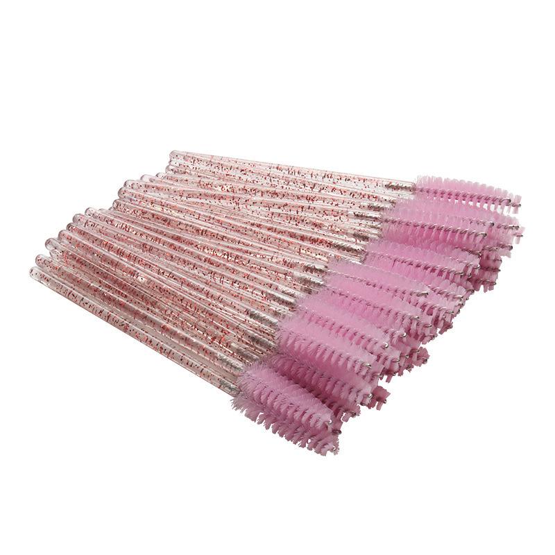 Pack of 50 Disposable Crystal Rod Eyelash and Eyebrow Spiral Brushes
