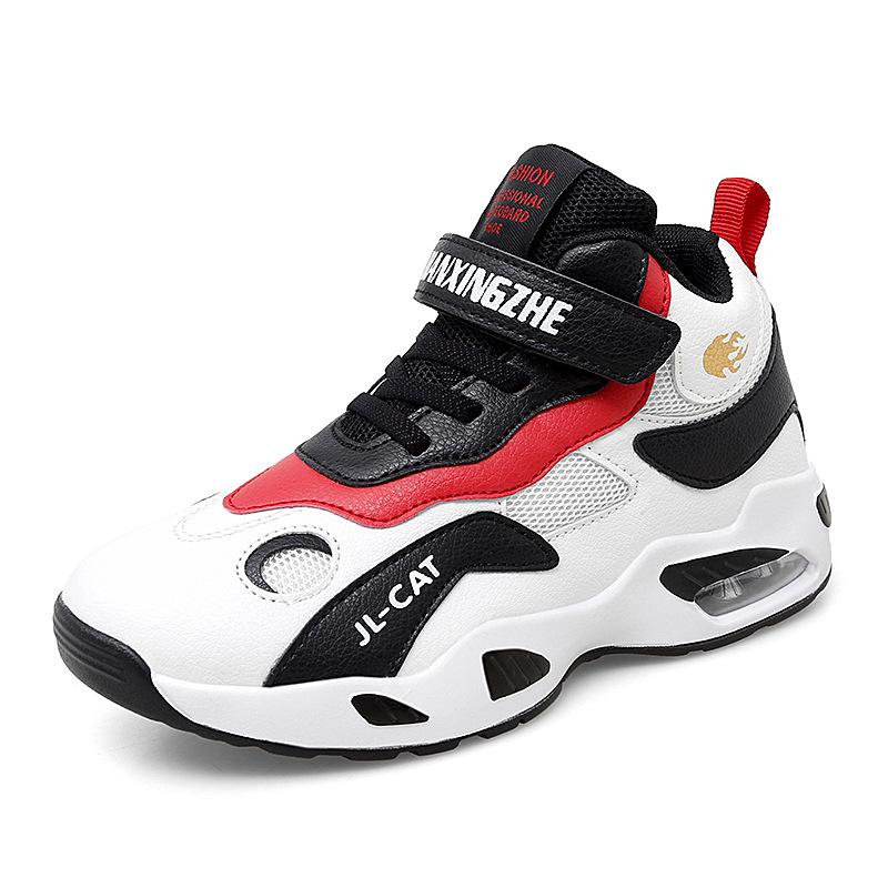 Children's summer and autumn mesh breathable basketball shoes Velcro air cushion running shoes Men's and adolescents professional training sports sho