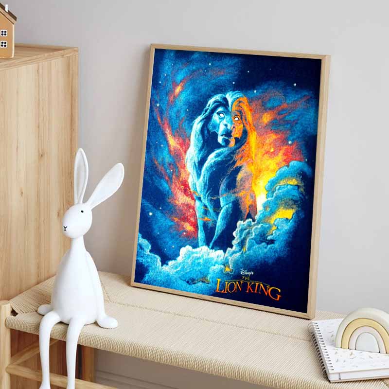 Disney 5D DIY Diamond Painting Lion King Mufasa Soul Illustration Embroidered Mosaic Cross Stitch Home Decor Gift Crafts