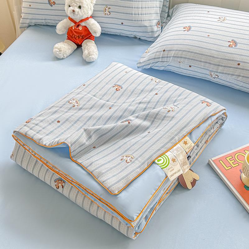 Class A Washed Cotton Soybean Fiber Gauze Quilt - Double Layer Summer Cool, Machine Washable