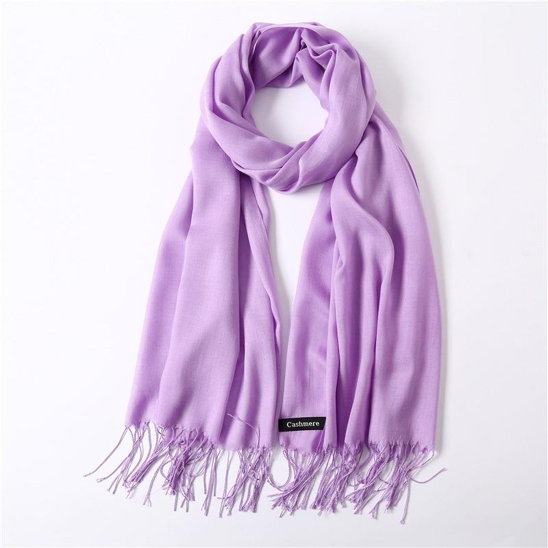 

Women Fashion Spring Winter Scarves Wraps Solid Color Thin Shawl Faux Cashmere Warm Headscarf One size