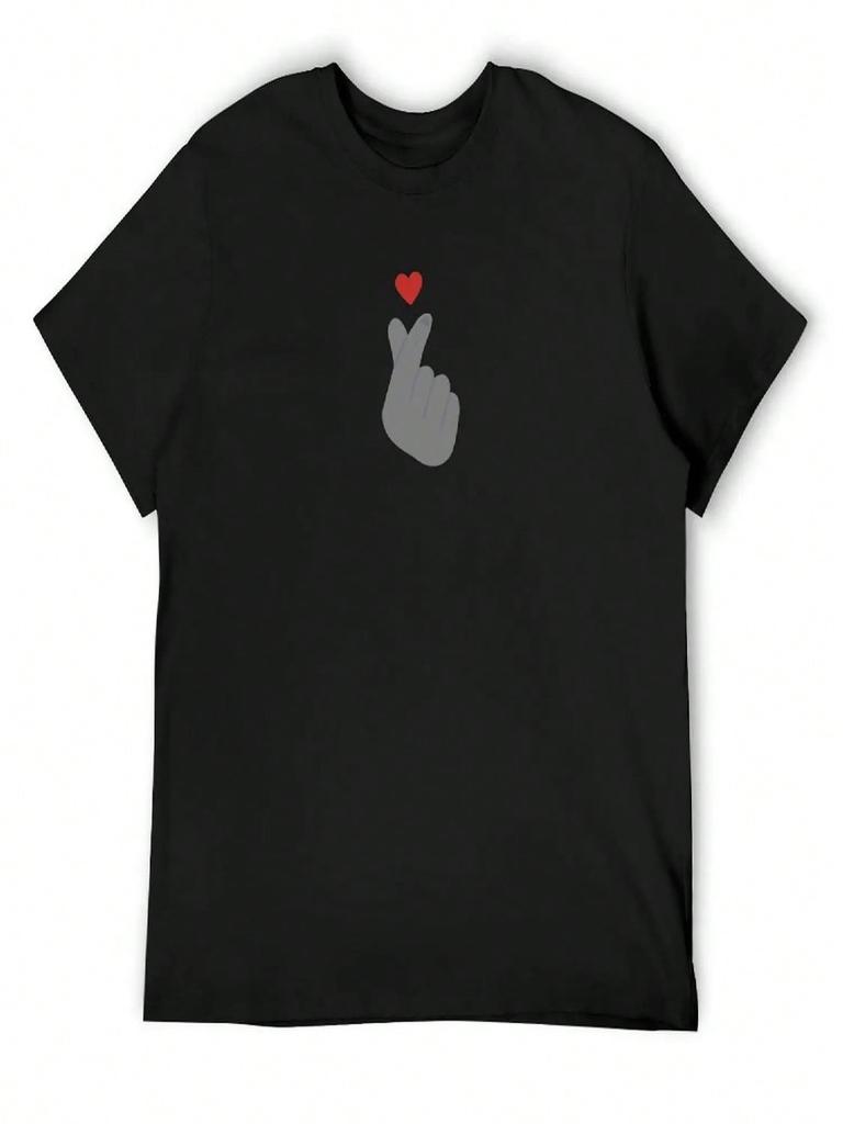 T-shirt Cœur de Doigt Coréen Vêtements Esthétiques T-shirts Oversize Été 2025 Chemises unisexe