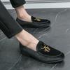 Mens Shoes Designer Trend Velvet Embroidery Leather Driving Shoes for Men Formal Wedding Prom Dress Shoes Men