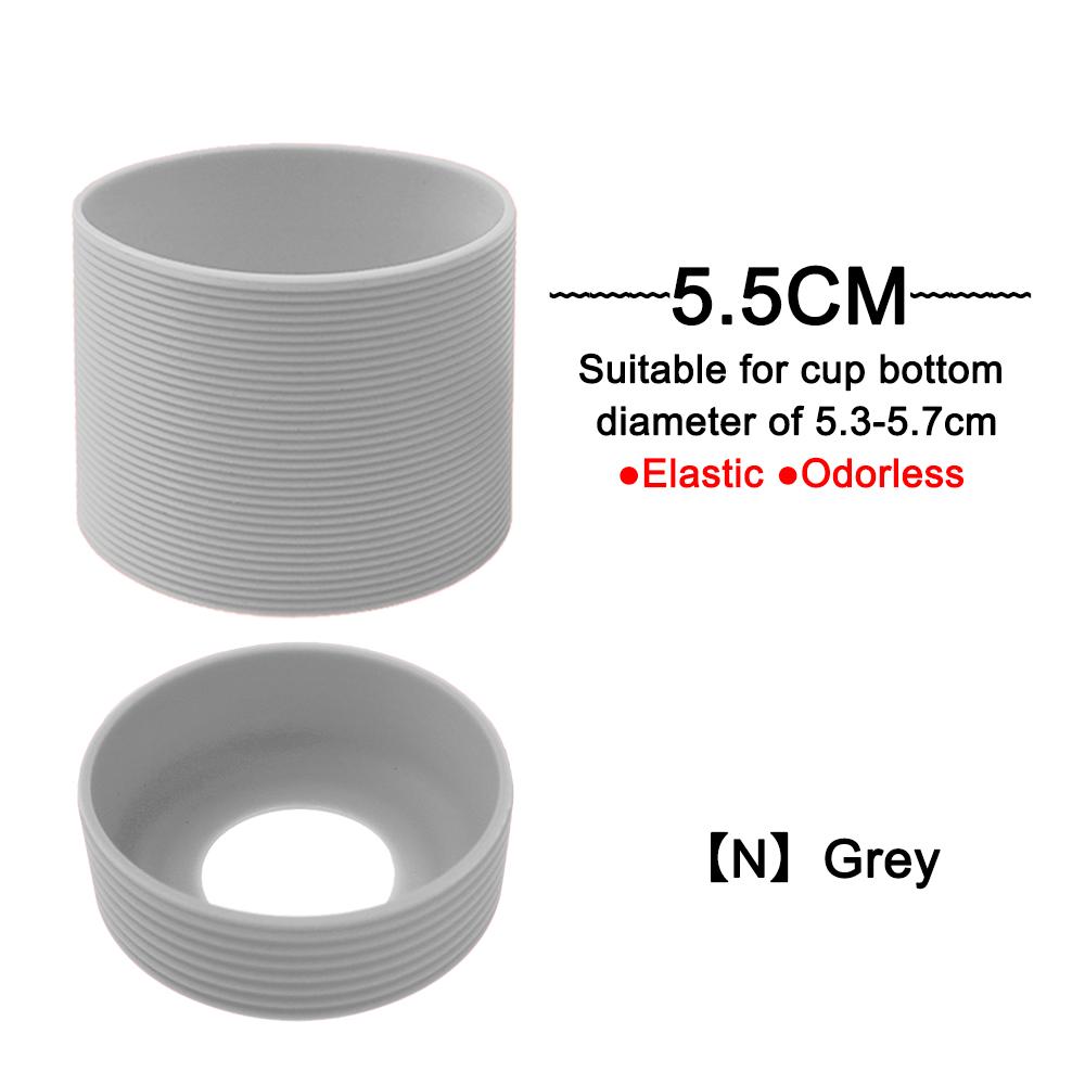 2Pc/Set 5.5cm 15 Colour Threaded Soft Silicone Cup Sleeve Bottom Heat Insulated Resistant Ring Sheath Anti Slip Good Toughness