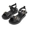 Where's That From Womens/Ladies Double Buckle Casual Platform Sandals