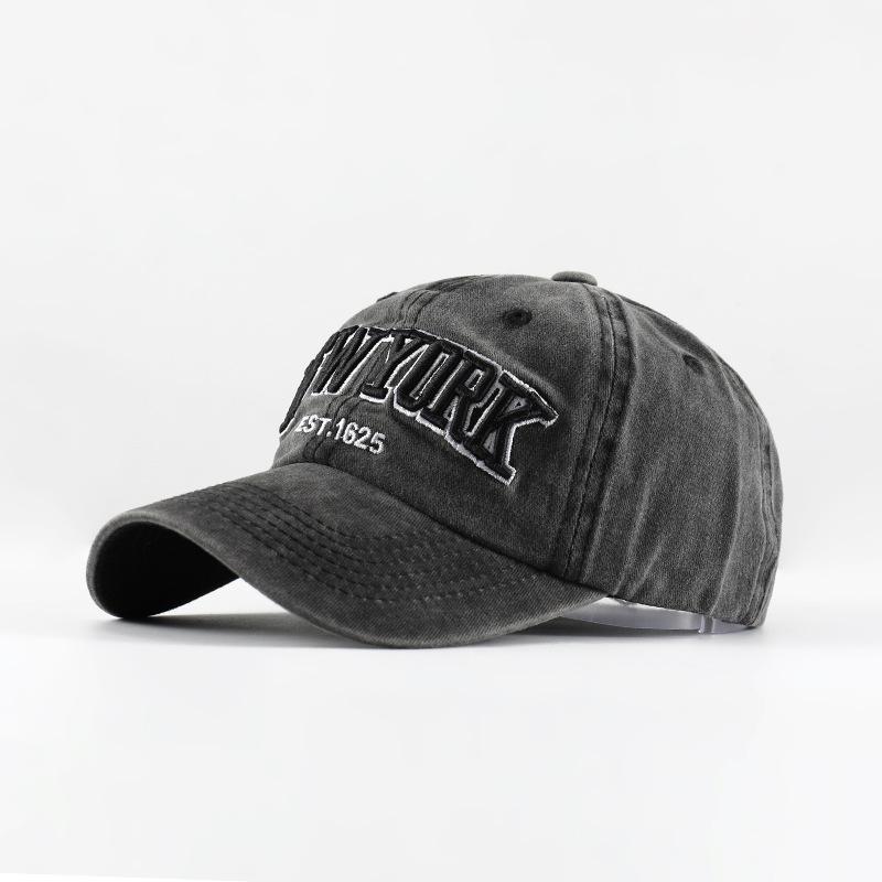 JM Hat Nieuwe gewassen katoenen pet NEW YORK geborduurde baseballpet pet pet zonnehoed geborduurde baseball vizier adjusable