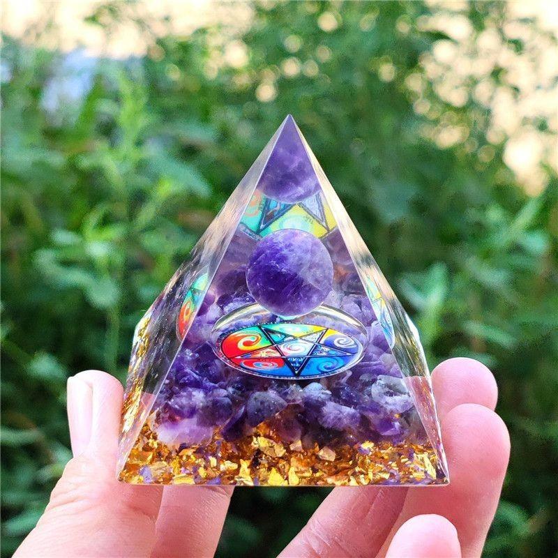 Energy Orgonite Chakra Pyramid Aura Divination Yoga Meditation Ornaments Craft