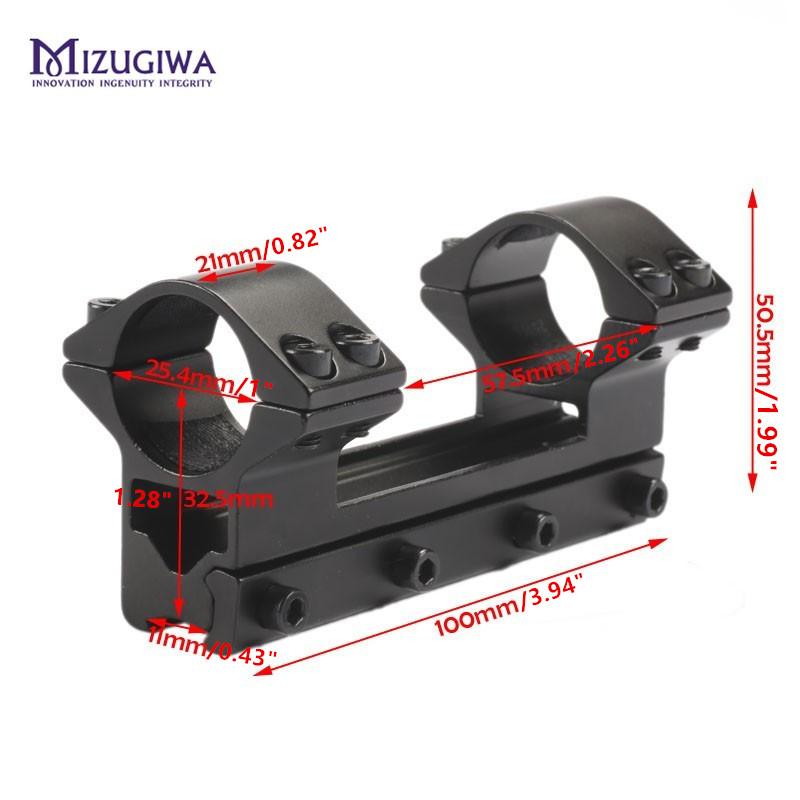 MIZUGIWA One Piece High Profile Magnum Airgun Scope Mount With Stop Pin 25.4mm 1" Ring fit 11mm Dovetail Rail Air Rifle