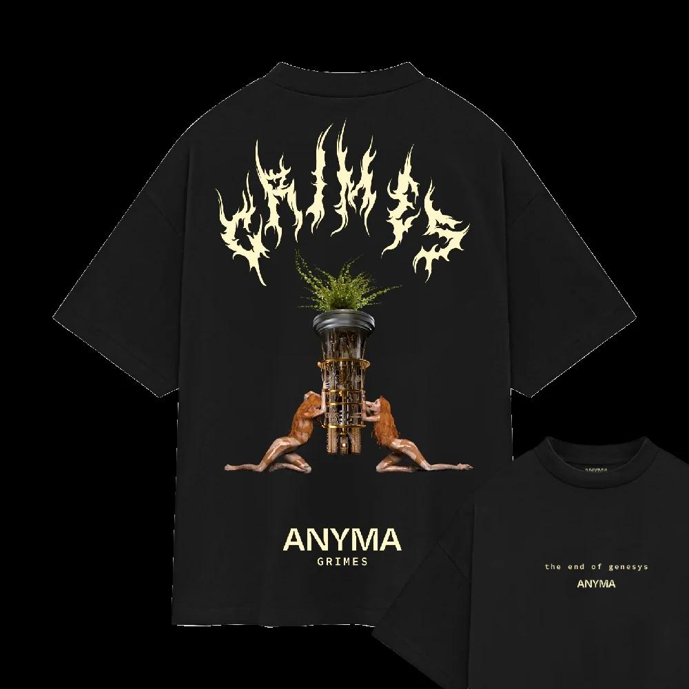 Anyma ADAM X T-Shirt Herren T-Shirts Rundhals Schweißabsorbierend Lässig Sportlich 100% Baumwolle Locker Unisex Tee Übergroß Grafik-T-Shirts