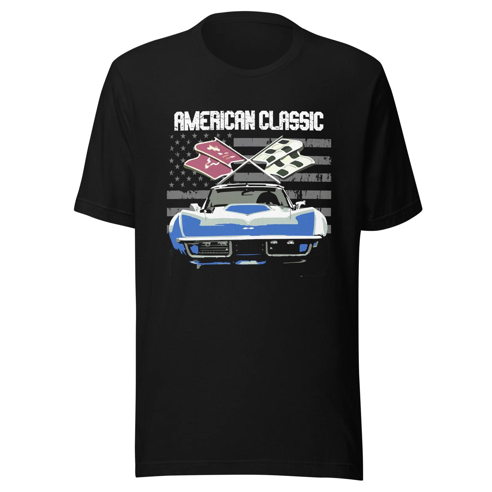 Blue vette C3 American Classic Car 3rd Gen Vette Graphic Unisex t-shirt XL