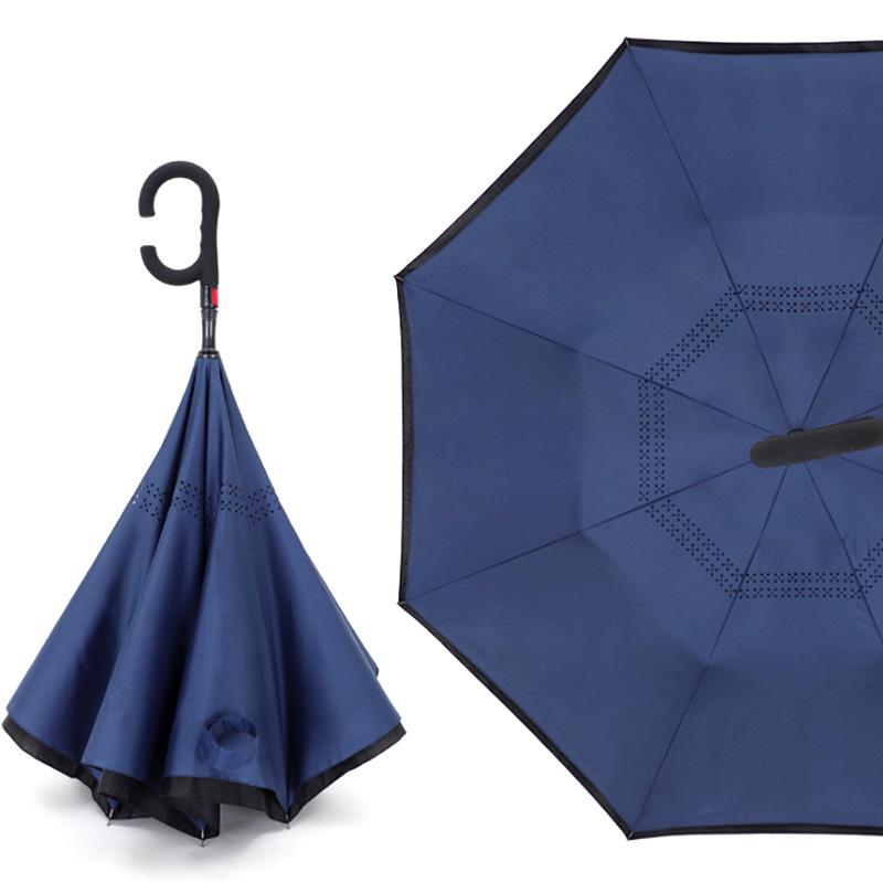 Automatic reverse umbrella straight rod long handle double-layer umbrella car umbrella large double reflective umbrella wind-resistant reinforcement