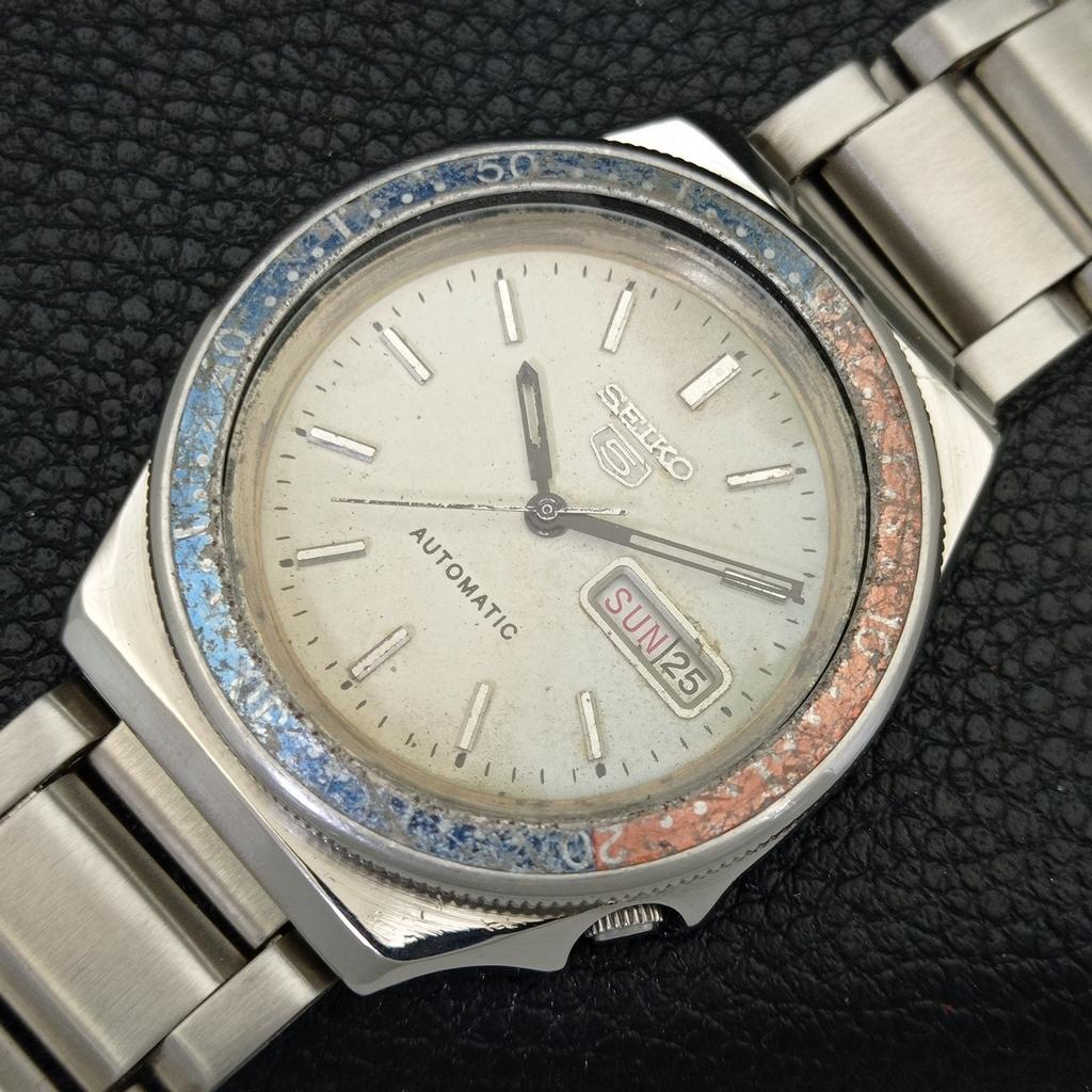 GENUINE VINTAGE SEIKO 5 AUTOMATIC 6309A JAPAN MENS ORIGINAL DIAL WATCH A702522-1
