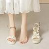 Sandals women's summer new temperament high heels temperament thick heel with sandals women