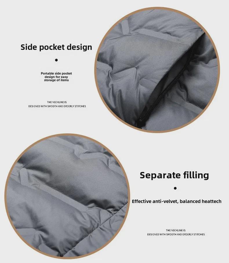 Men's and Women's Graphene Heated Light Duck Down Vest with Stand Collar