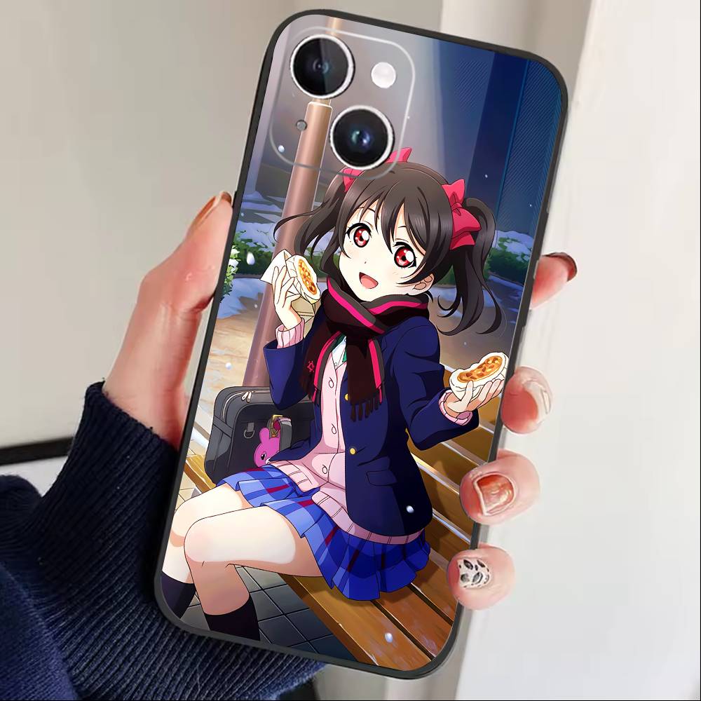 Love Live-Yazawa Nico Phone Case For iPhone 17 16 15 14 13 12 Max Plus Silicone Black Cover