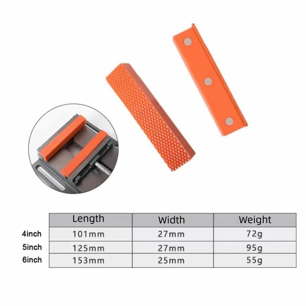 Nylon Vise Protection Strip Soft Jaws Magnetic Design Vise Jaw Rubber 4/5/6 Inch Multi-Grooved Bench Machine Tools Workshop Use