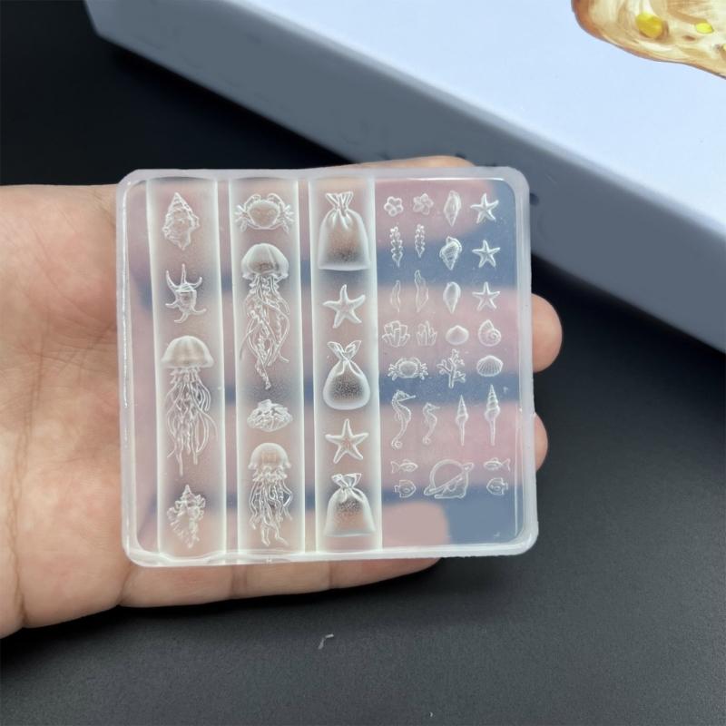 Silicone Pin Art Mold For Stereoscopic Relief Jellyfish Shell Naiad Fin Designs Artisanal Crafting Tool