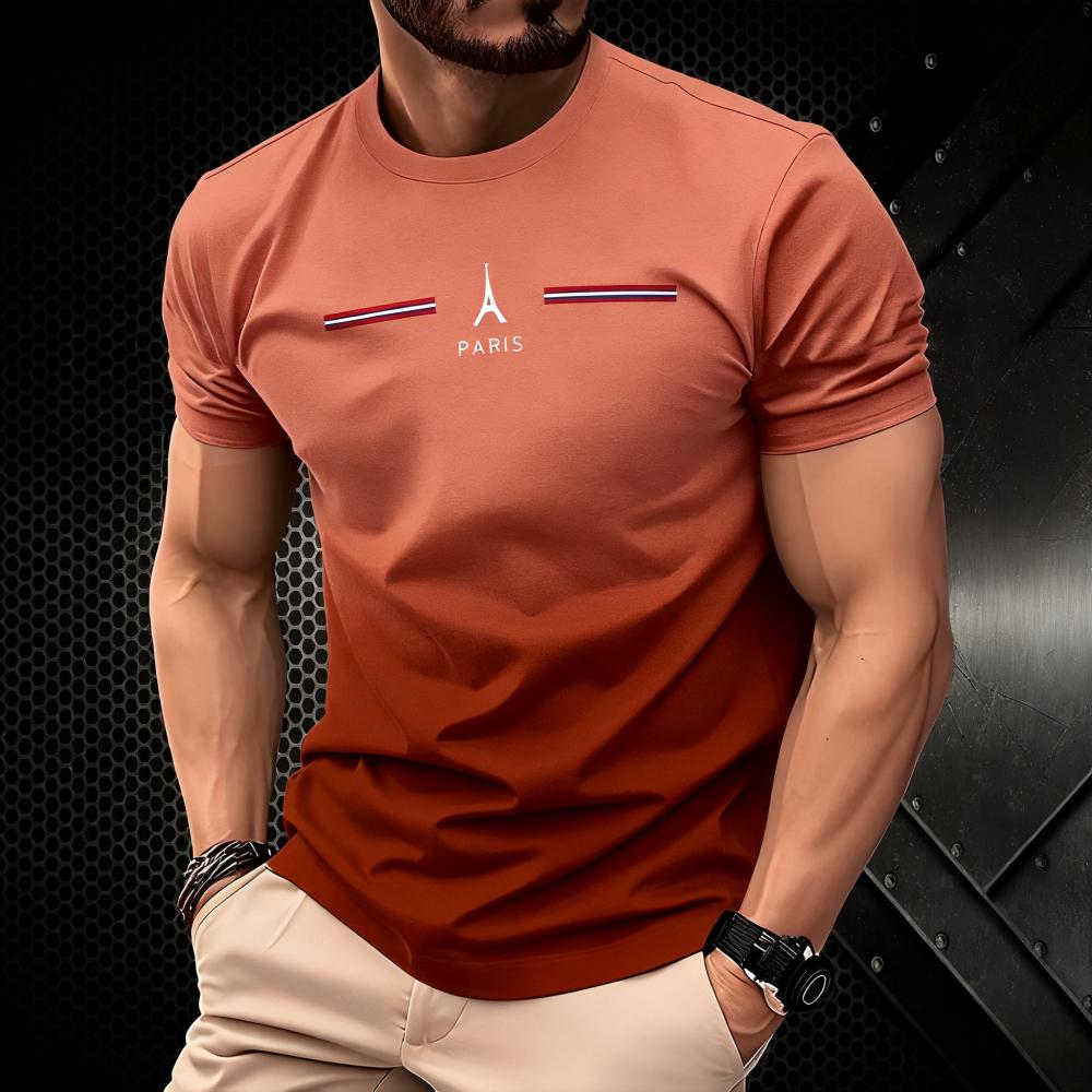 Summer men's T-shirt loose creative short sleeved top solid color retro street wear short sleeved round neck T-shirt top