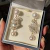 Brilliant Wind and Sea Chen Jiahui Same Earrings Natural Baroque Pearl Stud Earrings Temperament Earrings Silver Needles