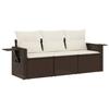 VidaXL Garden Lounge Set with Cushions 3 Pcs, Patio Sofas, Furniture Set, Outdoor Terrace Furniture, Brown 3252200