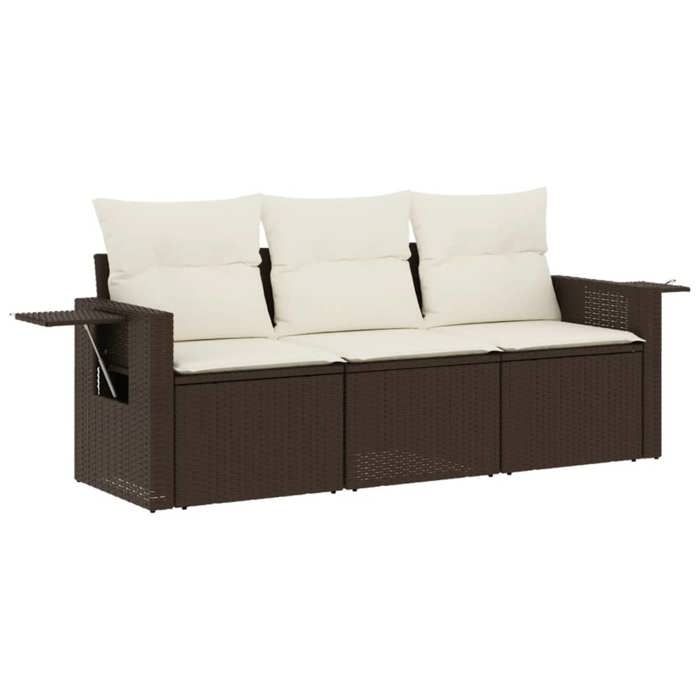 VidaXL Garden Lounge Set with Cushions 3 Pcs, Patio Sofas, Furniture Set, Outdoor Terrace Furniture, Brown 3252200