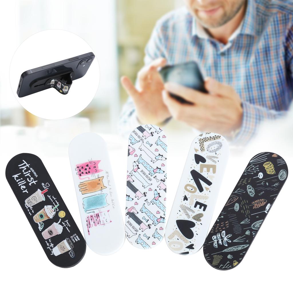 5Pcs MOMO STICK Smart Phone Adjustable Stand Finger Strap Reusable Stick Gel Pad Holder