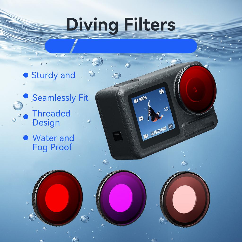 Anti Scratch Underwater Camera Lens Cover For 4K Action Cameras Lens Protector Enhances Color Accuracy Lens Filter