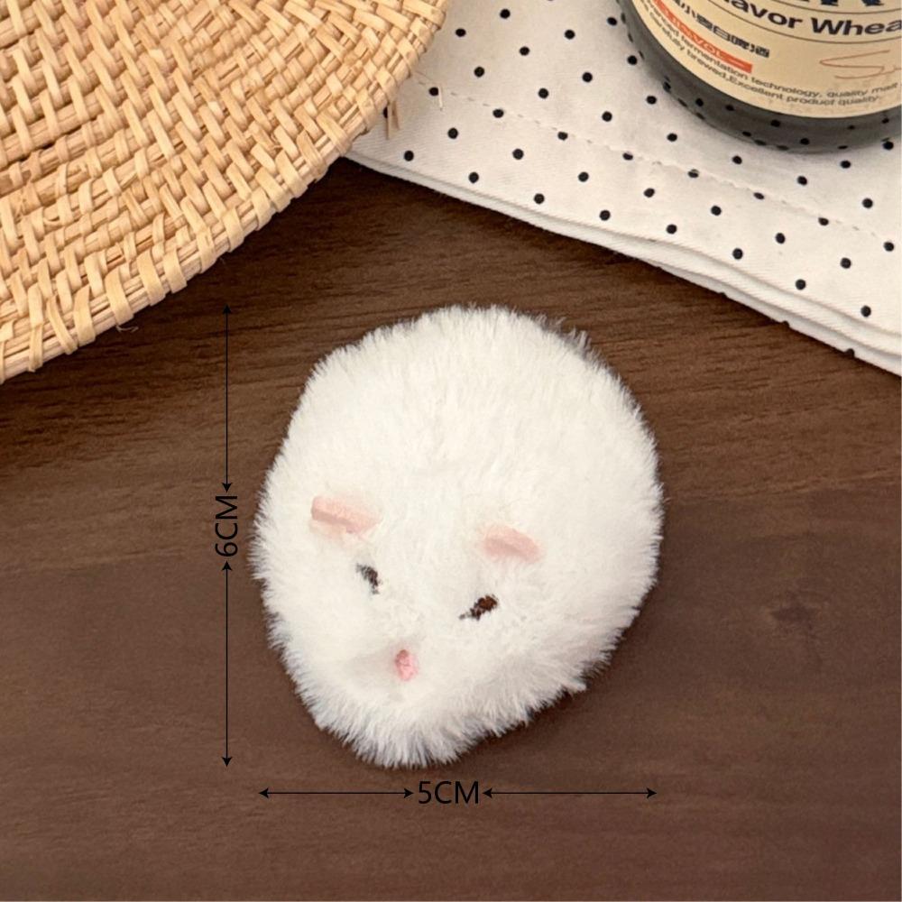 Plush Material Hamster Hair Clip Cute Animal Hairpin Kawaii Fluffy Duckbill Clip For Women White 1