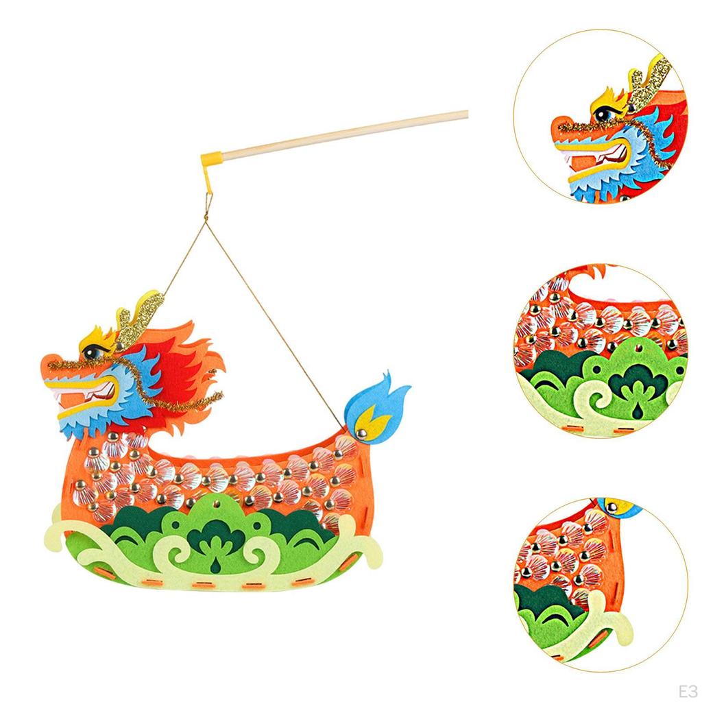 Dragon Boat Lantern DIY Craft Kit Festival Decor Creative Storage Box Educational Decorative