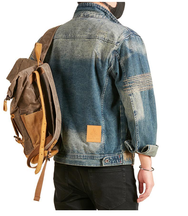 Xintang Retro Embroidered Men's Denim Workwear Jacket for Spring 2025