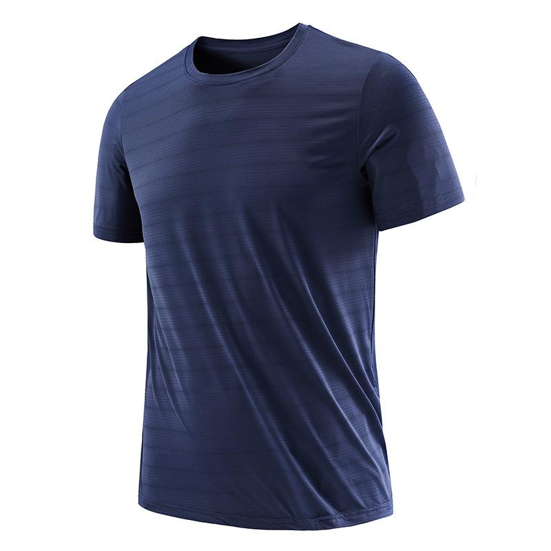 Taglie Forti T-shirt da Uomo a Maniche Corte in Seta Ghiaccio ad Asciugatura Rapida Taglia Ampia Casual Girocollo Mezza Manica