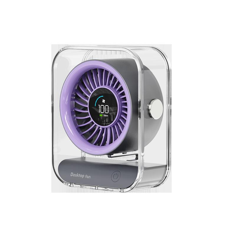 USB Rechargeable Silent Mini Desk Fan for Home and Office ZH28 фиолетовый