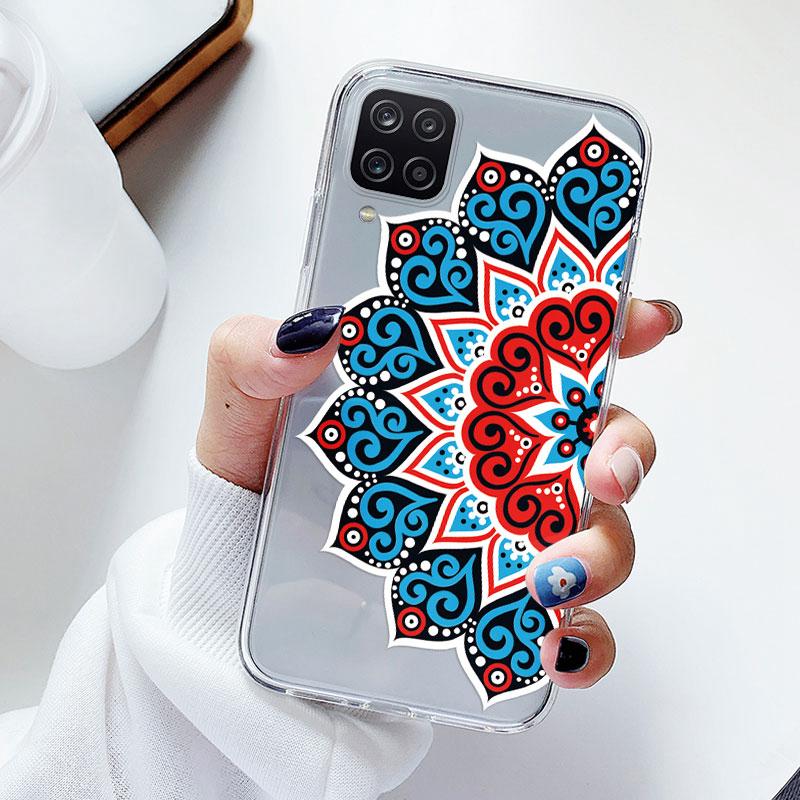 Phone Case For Samsung A12 M12 F12 Floral Silicon Cover For Samsung Galaxy A12 5G Fundas Coque Transparent Soft Capas Flower TPU