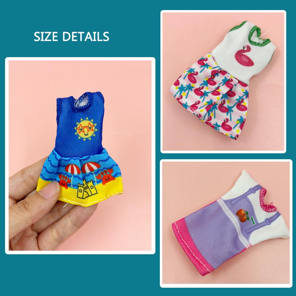 Set di 26 Vestiti alla Moda per Bambole da 5,5" - Include 5 Vestiti, 5 Vestiti T-shirt, 3 Costumi da Bagno e 13 Mini Accessori Giocattolo Regalo