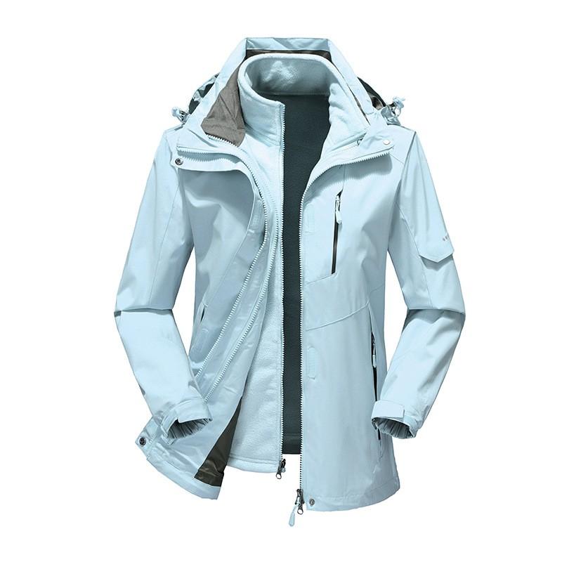 Men Women 3-in-1 Waterproof Windproof Winter Hiking Jacket With Removable Fleece Liner Outdoor Sport Coat