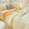 Korean Style Seersucker Washed Cotton Summer Quilt Four-Piece Set Bare Sleeping Quilt Summer Blanket Airable Cover