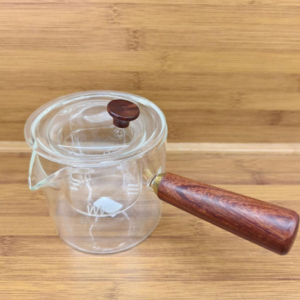 Solid wood side pot tea brewing kettle glass teapot household high borosilicate kettle kung fu tea set