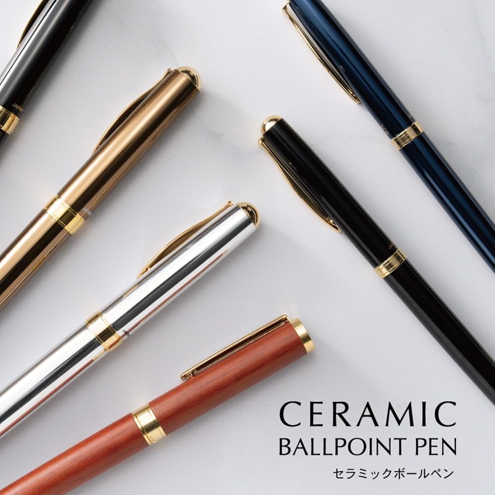 Kyocera KCB-2BR-AZ Ceramic Ballpoint Pen Brown, Smooth Writing, Carbon Copy, Water-Based Ink
