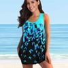 Women's Shoulder Strap Swimsuit Wizard Pattern Print Bikini Tankini Swimsuit