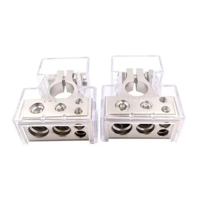 2 Stück 0/2/4/8/10 Gauge für Auto Marine Auto Batteriepolklemmen Positiv & Negativ mit verstellbaren Unterlegscheiben